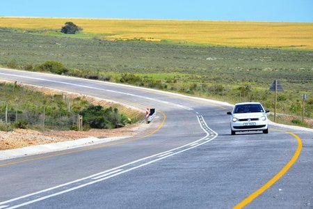 The newly surfaced  Gansbaai to Bredasdorp Road